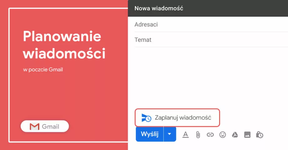 Planowanie wiadomości w poczcie Gmail