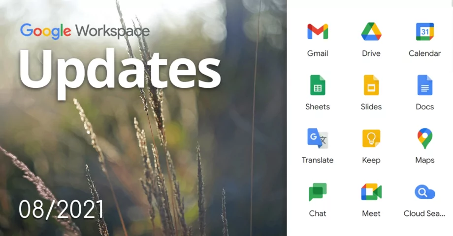 Nowości w Google Workspace z sierpnia 2021